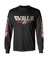 Jr Motorsports Official Team Apparel Men's Black Dale Earnhardt Jr. Budweiser Long Sleeve T-Shirt
