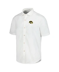 Tommy Bahama Men's White Iowa Hawkeyes Coconut Point Palm Vista IslandZone Camp Button-Up Shirt