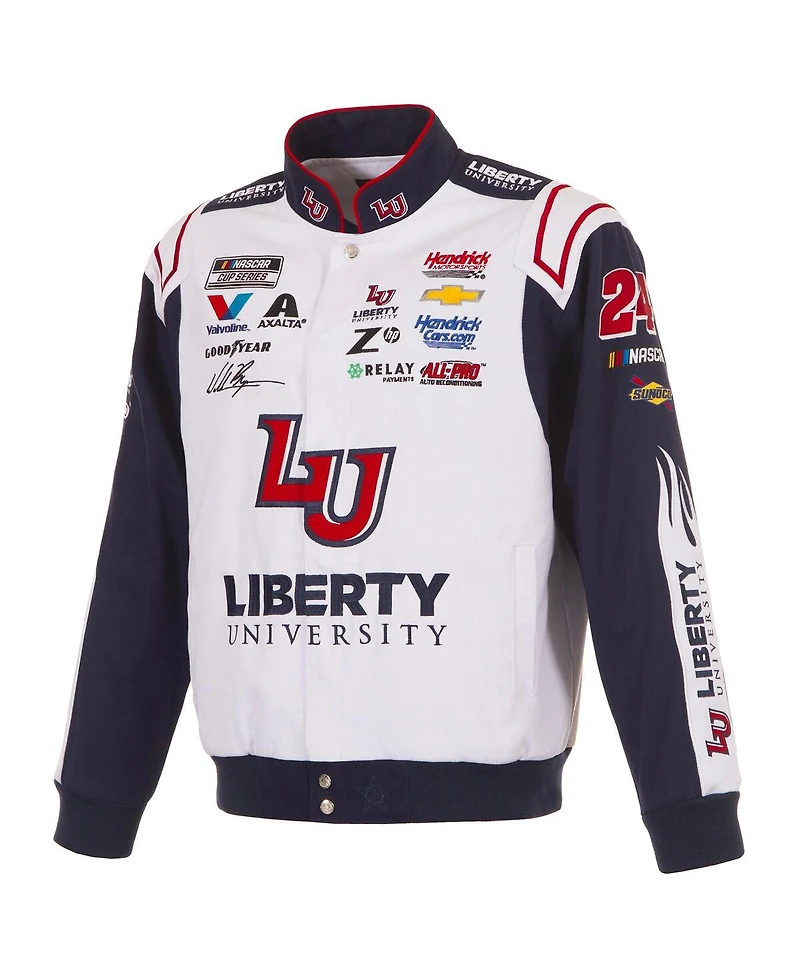Jh Design Men's White William Byron Liberty University Full-Snap Twill Uniform Jacket