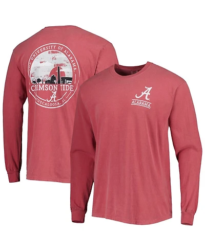 Image One Men's Crimson Alabama Crimson Tide Circle Campus Scene Long Sleeve T-Shirt