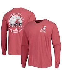 Image One Men's Crimson Alabama Crimson Tide Circle Campus Scene Long Sleeve T-Shirt