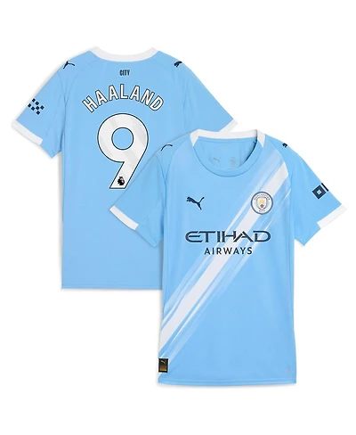 Puma Women's Erling Haaland Sky Blue Manchester City 2025/26 Home Replica Player Jersey