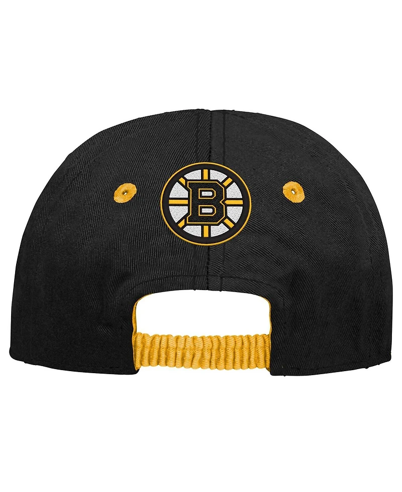 Outerstuff Baby Boys and Girls Black Boston Bruins My First Tail Sweep Slouch Flex Hat