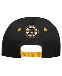 Outerstuff Baby Boys and Girls Black Boston Bruins My First Tail Sweep Slouch Flex Hat