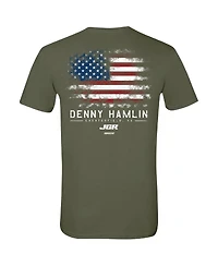 Joe Gibbs Racing Team Collection Men's Green Denny Hamlin Flag T-Shirt