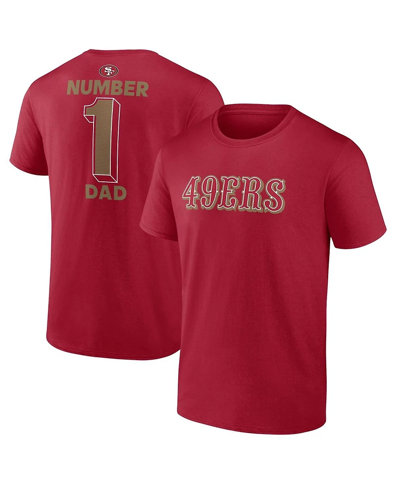Fanatics Men's Scarlet San Francisco 49ers Big Tall Number One Dad T-Shirt