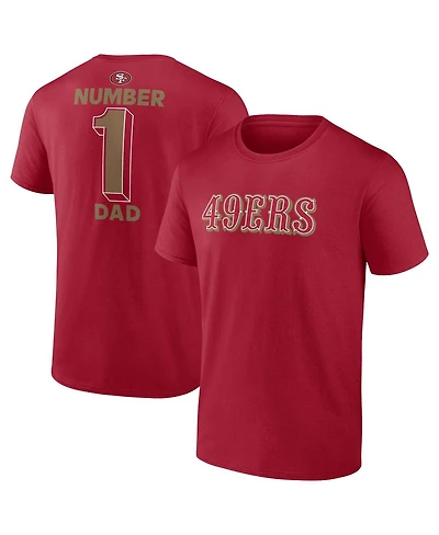 Fanatics Men's Scarlet San Francisco 49ers Big Tall Number One Dad T-Shirt