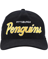 '47 Brand Men's Black Pittsburgh Penguins Crosstown Corduroy Hitch Adjustable Hat