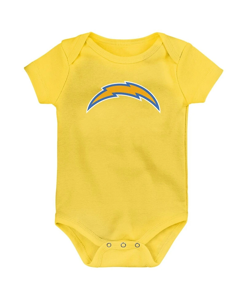 Outerstuff Baby Boys and Girls 3-Pack Los Angeles Chargers Team Starter Bodysuit Set