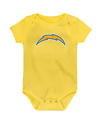 Outerstuff Baby Boys and Girls 3-Pack Los Angeles Chargers Team Starter Bodysuit Set