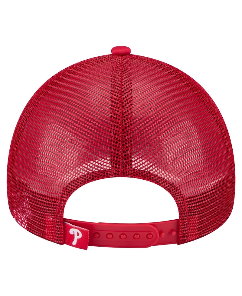 New Era Toddler White/Red Philadelphia Phillies Painted A-Frame 9FORTY Trucker Adjustable Hat