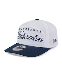 New Era Men's White/Navy Minnesota Timberwolves 2025 Nba Draft On-Stage Nylon 19TWENTY Adjustable Hat