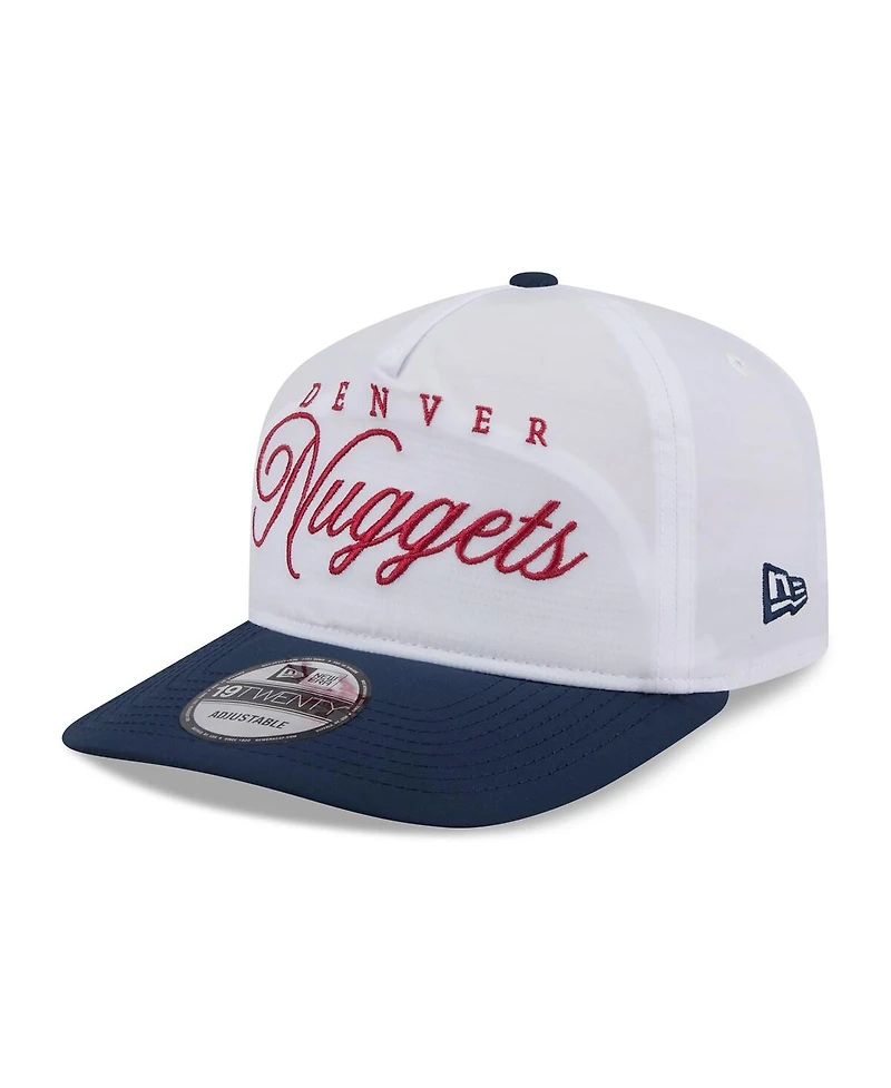New Era Men's White/Navy Denver Nuggets 2025 Nba Draft On-Stage Nylon 19TWENTY Adjustable Hat