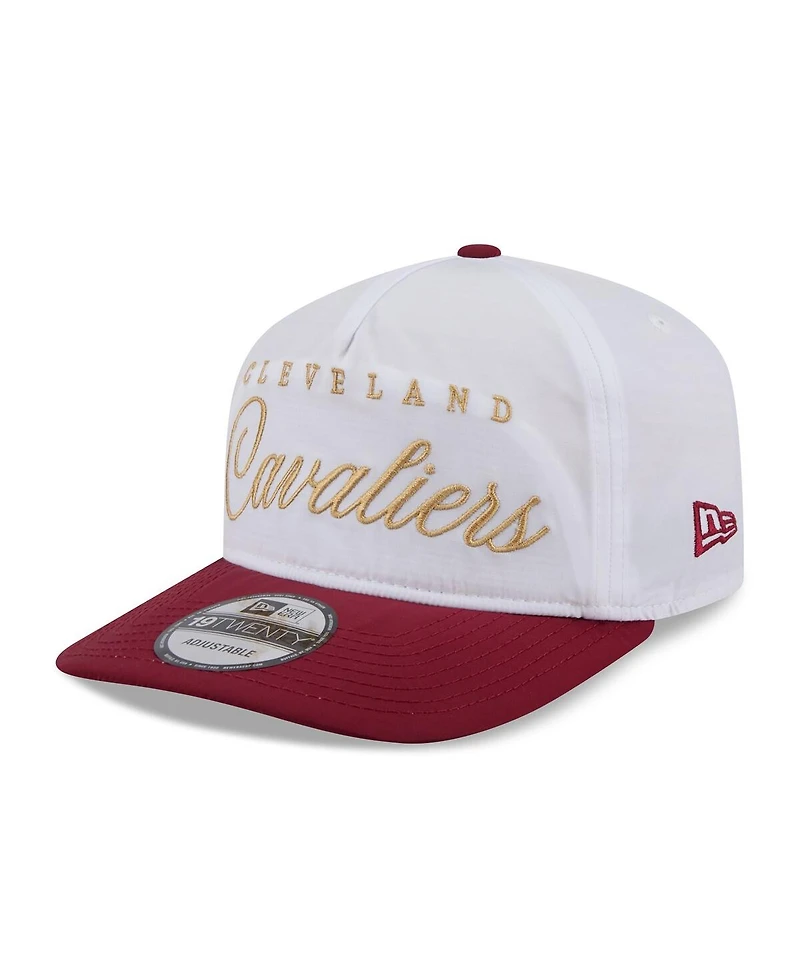New Era Men's White/Wine Cleveland Cavaliers 2025 Nba Draft On-Stage Nylon 19TWENTY Adjustable Hat
