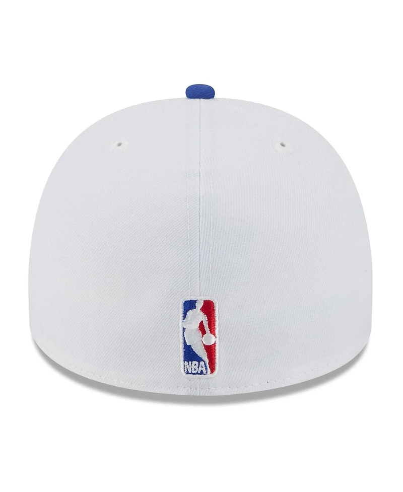 New Era Men's White/Royal Golden State Warriors 2025 Nba Draft A-Frame 59FIFTY Fitted Hat