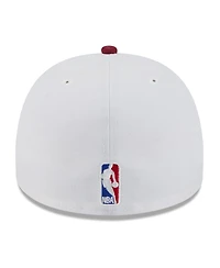 New Era Men's White/Wine Cleveland Cavaliers 2025 Nba Draft A-Frame 59FIFTY Fitted Hat