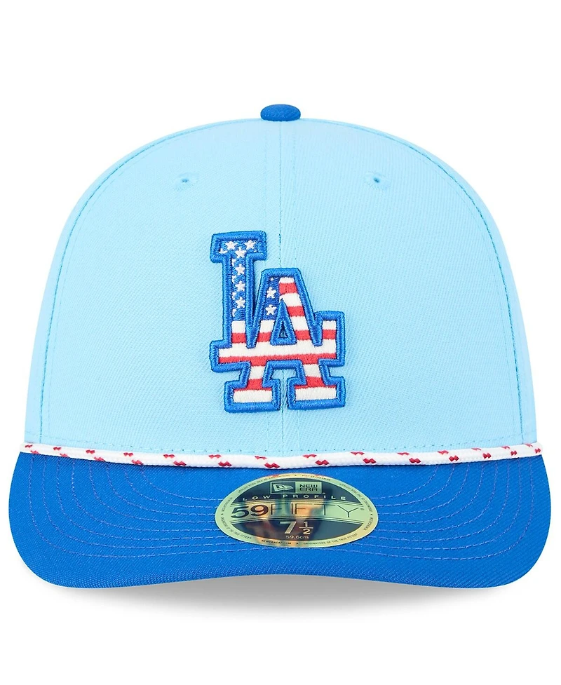 New Era Men's Light Blue/Royal Los Angeles Dodgers 2025 Fourth of July Low Profile 59FIFTY Fitted Hat