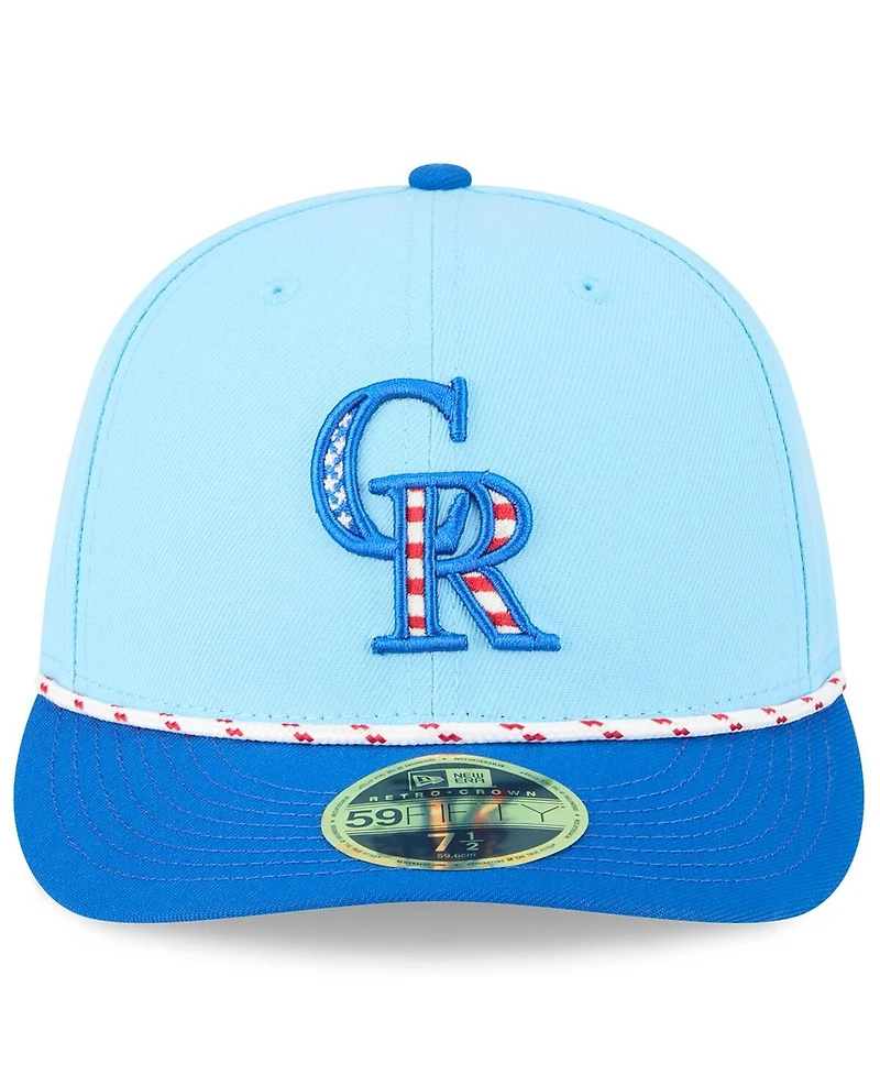 New Era Men's Light Blue/Blue Colorado Rockies 2025 Fourth of July Low Profile 59FIFTY Fitted Hat