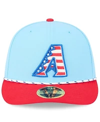 New Era Men's Light Blue/Red Arizona Diamondbacks 2025 Fourth of July Low Profile 59FIFTY Fitted Hat