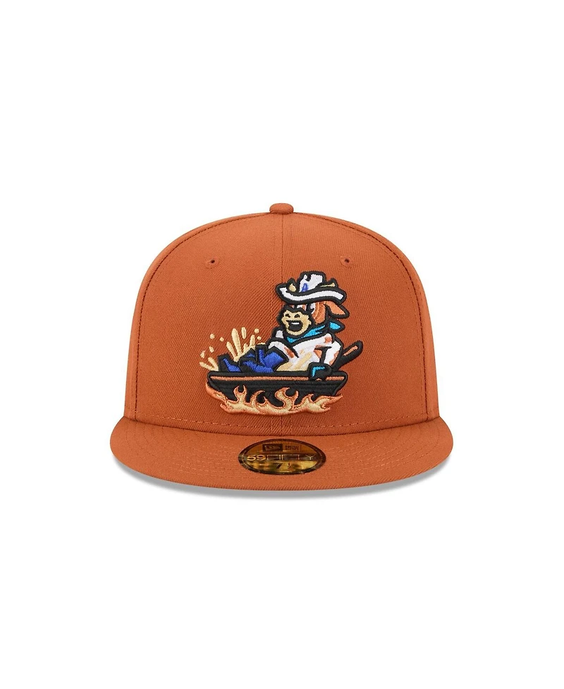 New Era Men's Brown Amarillo Sod Poodles Theme Nights 59FIFTY Fitted Hat
