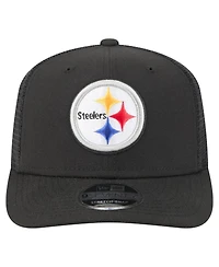 New Era Men's Black Pittsburgh Steelers Team Collection 9SEVENTY Stretch-Snap Adjustable Hat
