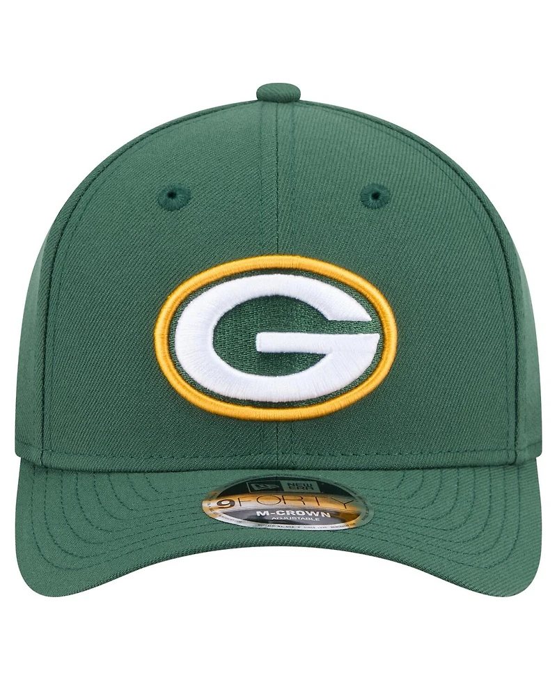 New Era Men's Green Green Bay Packers Team Collection 9FORTY M-Crown Adjustable Hat