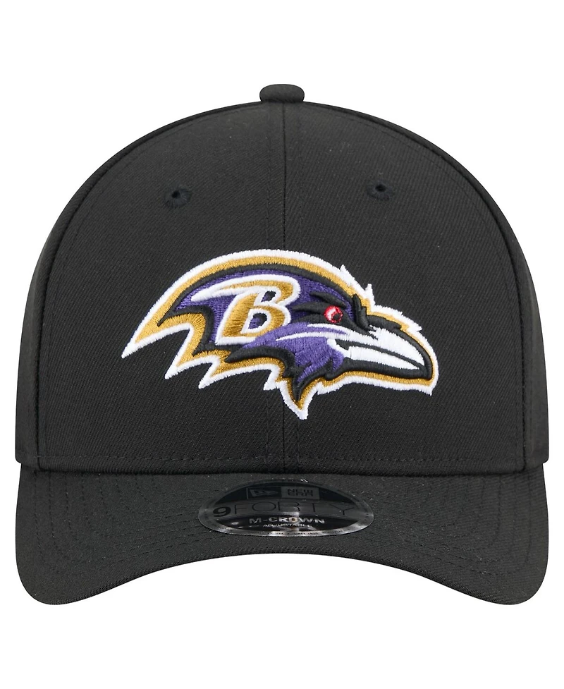 New Era Men's Black Baltimore Ravens Team Collection 9FORTY M-Crown Adjustable Hat