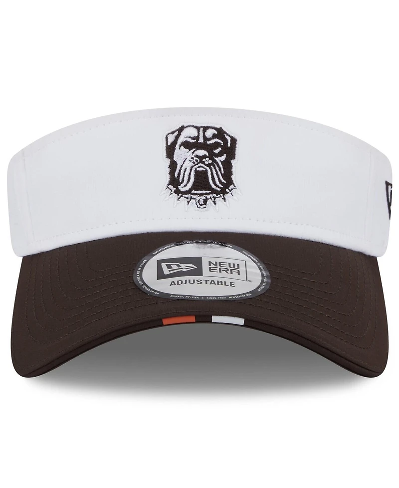 New Era Men's White/Brown Cleveland Browns 2025 Nfl Training Camp Adjustable Visor Hat