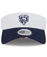 New Era Men's White/Navy Chicago Bears 2025 Nfl Training Camp Adjustable Visor Hat