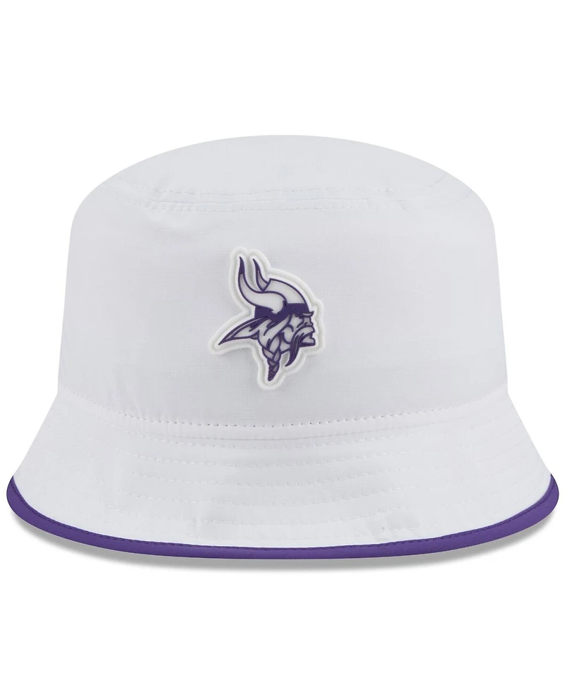 New Era Men's White Minnesota Vikings 2025 Nfl Training Camp Stretch Bucket Hat