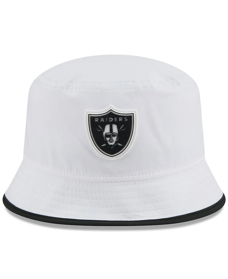 New Era Men's White Las Vegas Raiders 2025 Nfl Training Camp Stretch Bucket Hat