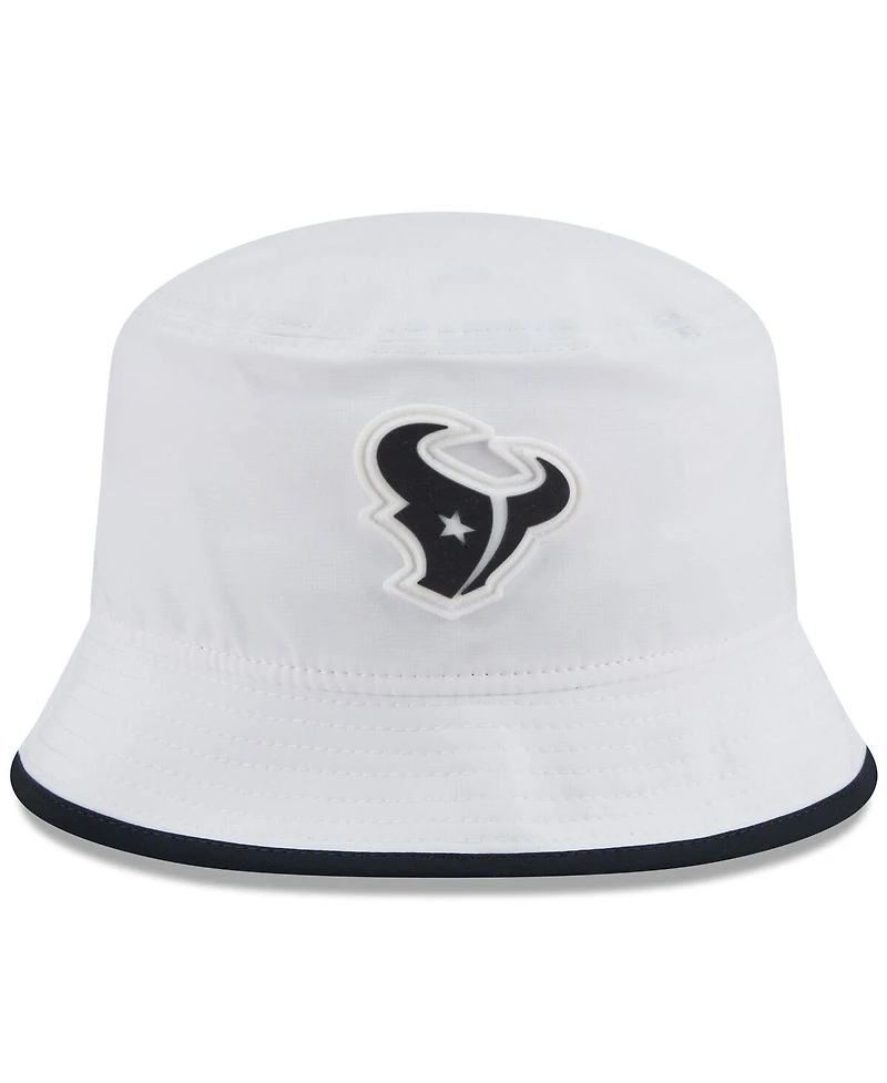 New Era Men's White Houston Texans 2025 Nfl Training Camp Stretch Bucket Hat