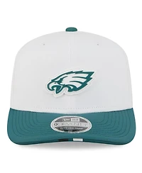 New Era Men's White/Midnight Green Philadelphia Eagles 2025 Nfl Training Camp 9SEVENTY Adjustable Hat