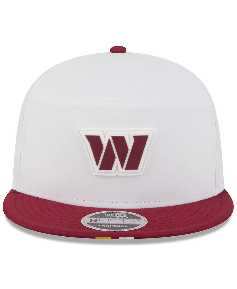 New Era Men's White/Burgundy Washington Commanders 2025 Nfl Training Camp Split Panel 9FIFTY Snapback Hat