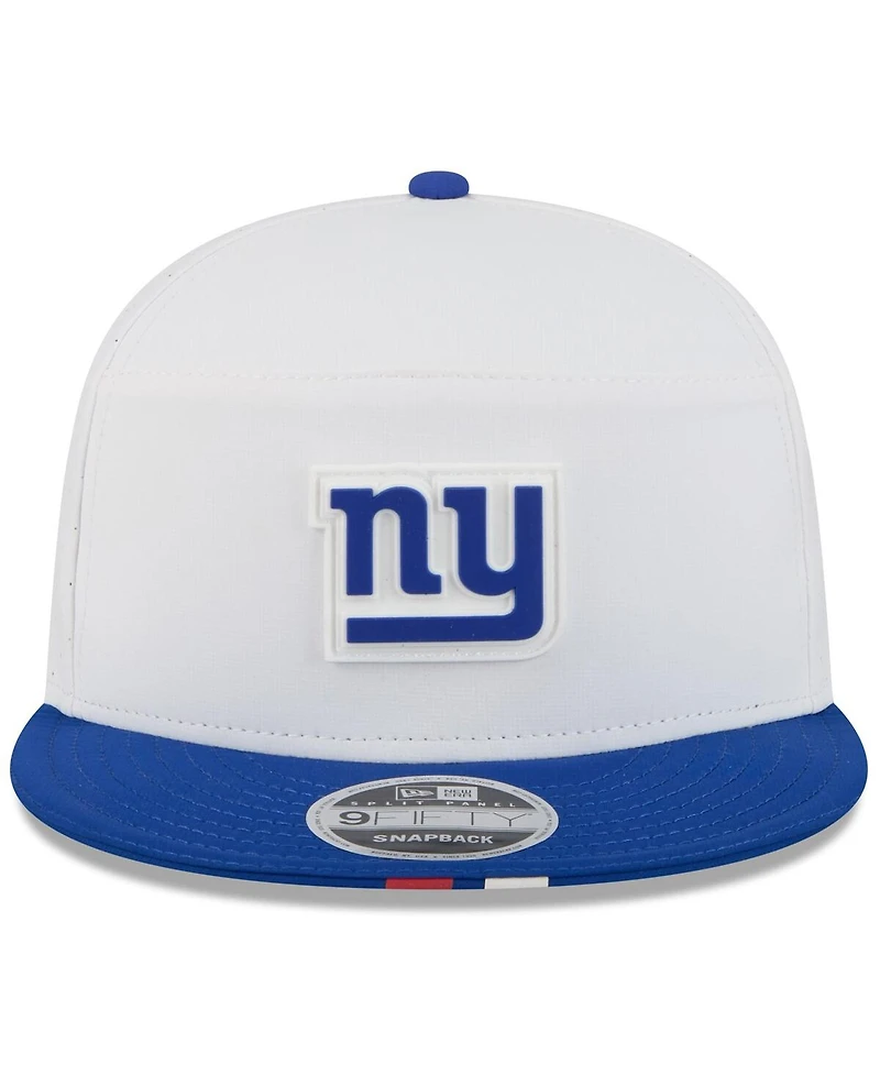 New Era Men's White/Royal New York Giants 2025 Nfl Training Camp Split Panel 9FIFTY Snapback Hat
