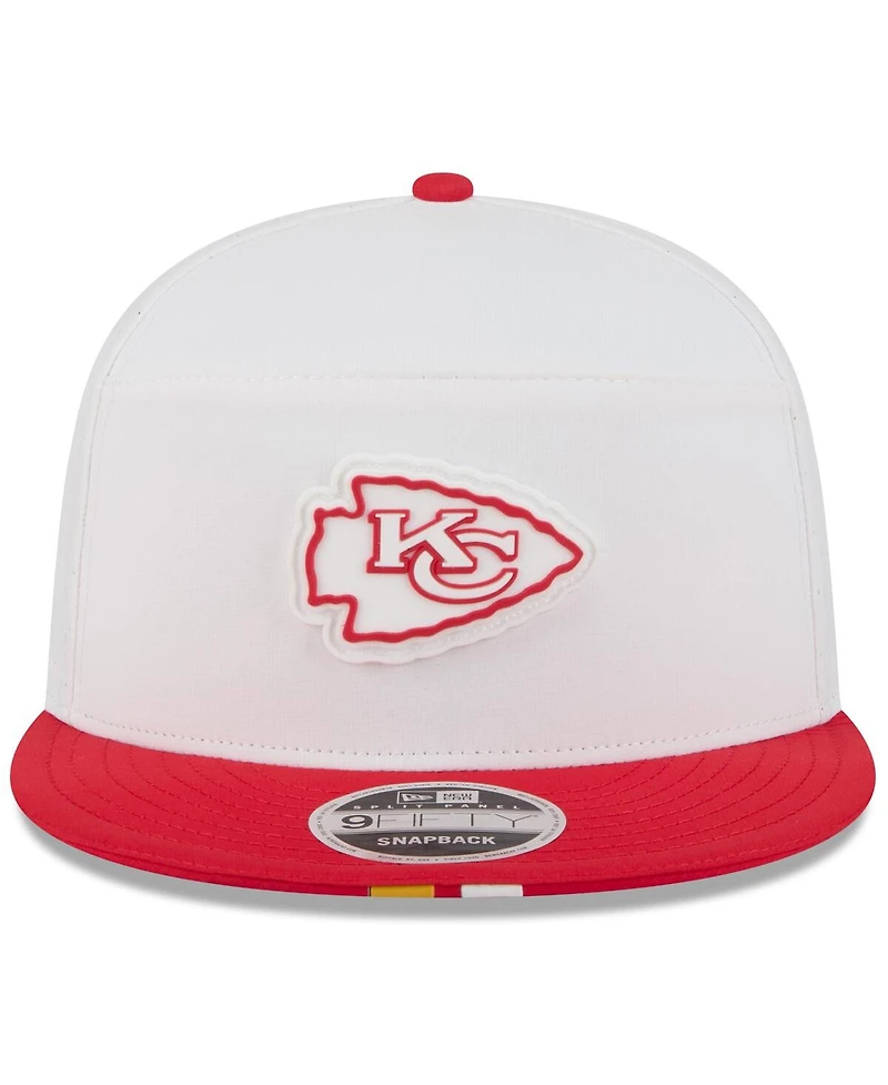 New Era Men's White/Red Kansas City Chiefs 2025 Nfl Training Camp Split Panel 9FIFTY Snapback Hat