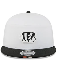 New Era Men's White/Black Cincinnati Bengals 2025 Nfl Training Camp Split Panel 9FIFTY Snapback Hat