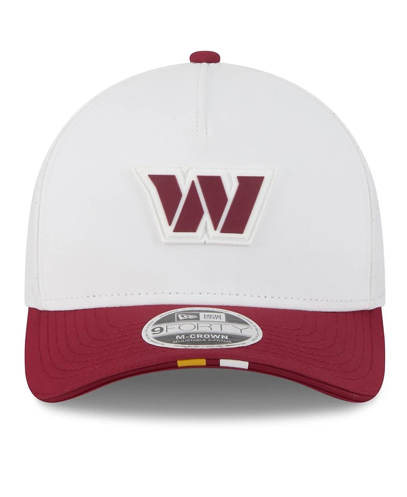 New Era Men's White/Burgundy Washington Commanders 2025 Nfl Training Camp A-Frame 9FORTY Adjustable Hat