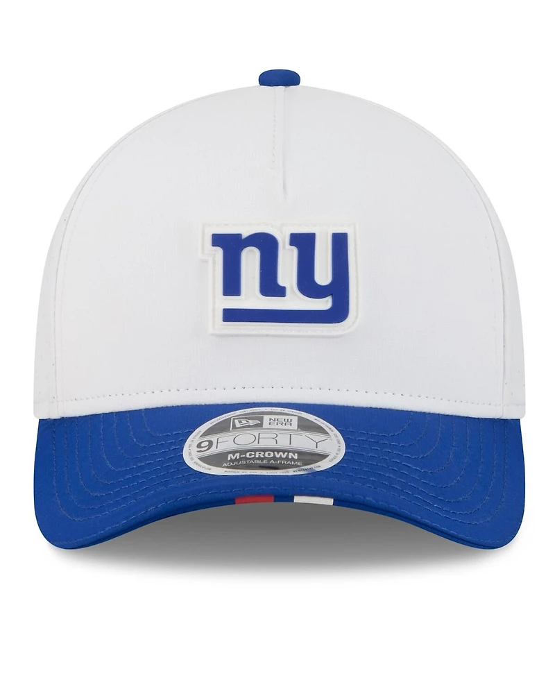 New Era Men's White/Royal New York Giants 2025 Nfl Training Camp A-Frame 9FORTY Adjustable Hat