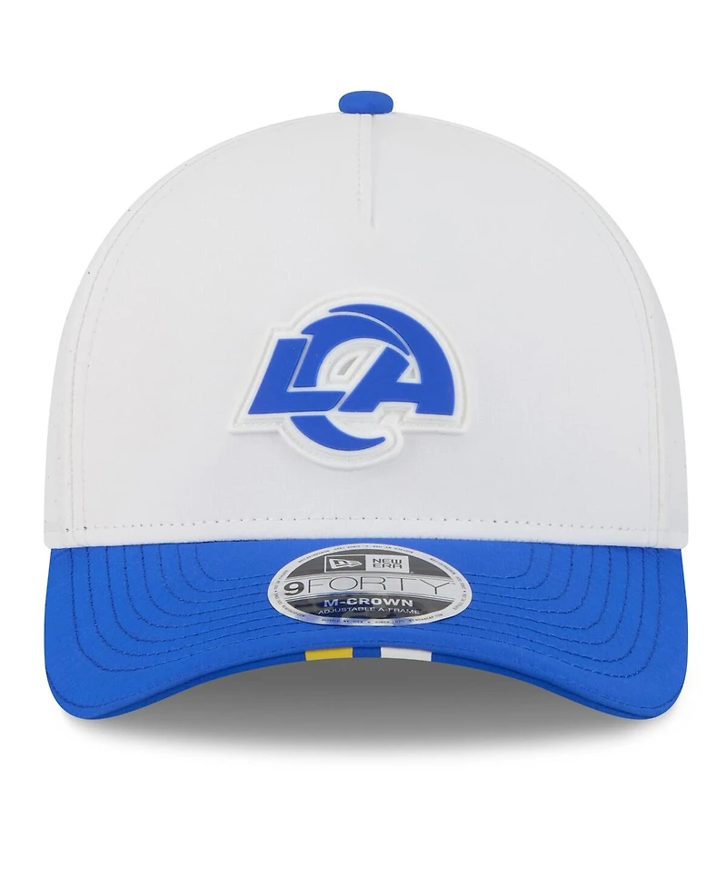 New Era Men's White/Royal Los Angeles Rams 2025 Nfl Training Camp A-Frame 9FORTY Adjustable Hat