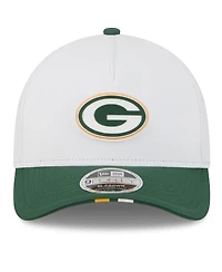 New Era Men's White/Green Bay Packers 2025 Nfl Training Camp A-Frame 9FORTY Adjustable Hat