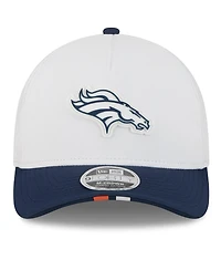 New Era Men's White/Navy Denver Broncos 2025 Nfl Training Camp A-Frame 9FORTY Adjustable Hat