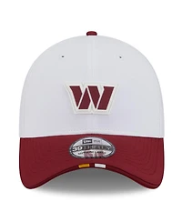 New Era Men's White/Burgundy Washington Commanders 2025 Nfl Training Camp 39THIRTY Flex Hat