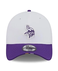 New Era Men's White/Purple Minnesota Vikings 2025 Nfl Training Camp 39THIRTY Flex Hat