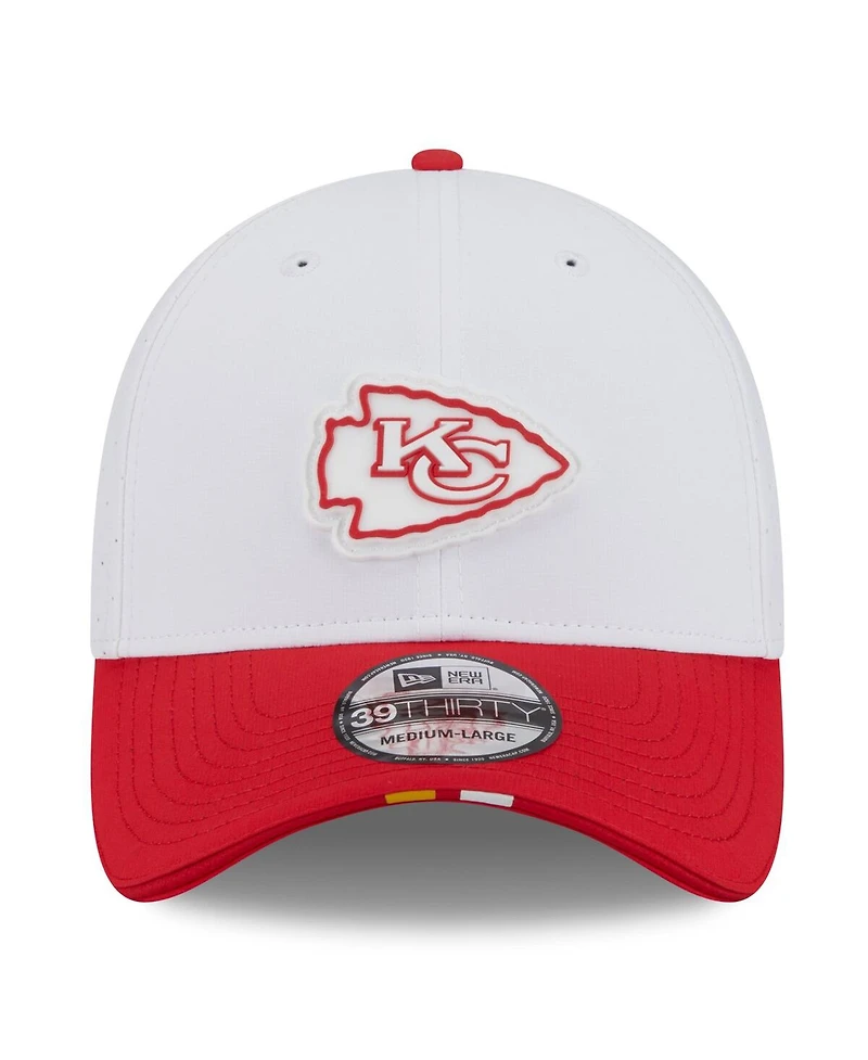 New Era Men's White/Red Kansas City Chiefs 2025 Nfl Training Camp 39THIRTY Flex Hat