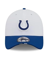 New Era Men's White/Royal Indianapolis Colts 2025 Nfl Training Camp 39THIRTY Flex Hat