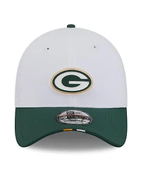 New Era Men's White/Green Bay Packers 2025 Nfl Training Camp 39THIRTY Flex Hat