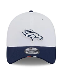 New Era Men's White/Navy Denver Broncos 2025 Nfl Training Camp 39THIRTY Flex Hat