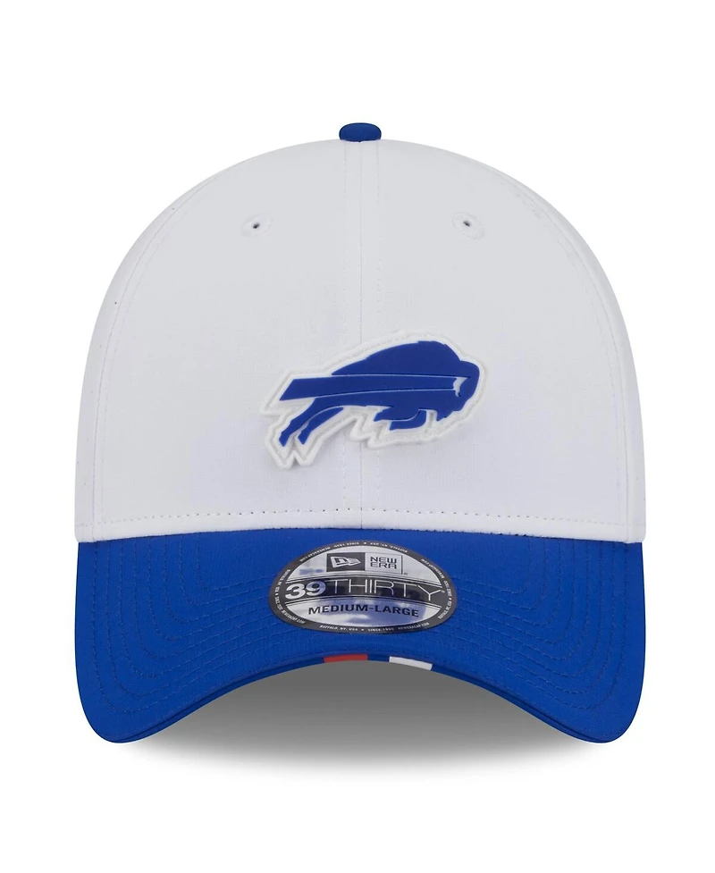 New Era Men's White/Royal Buffalo Bills 2025 Nfl Training Camp 39THIRTY Flex Hat