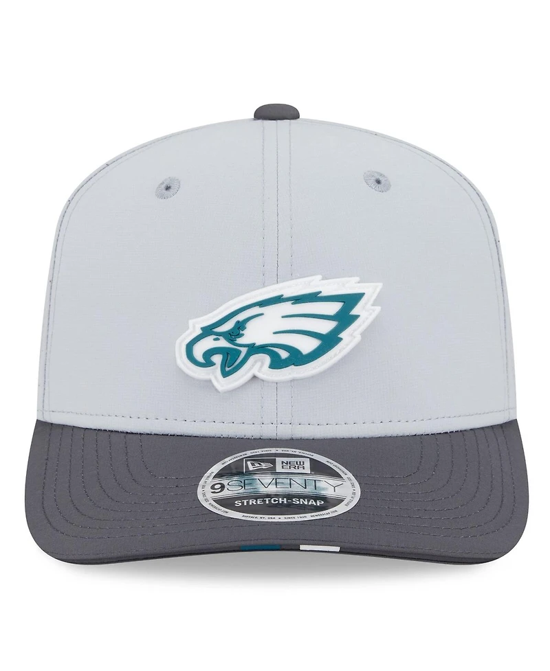 New Era Men's Gray/Graphite Philadelphia Eagles 2025 Nfl Training Camp 9SEVENTY Adjustable Hat